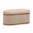 Pemberly Row Modern / Contemporary Ivory Boucle Oval Storage Ottoman