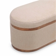 Pemberly Row Modern / Contemporary Ivory Boucle Oval Storage Ottoman