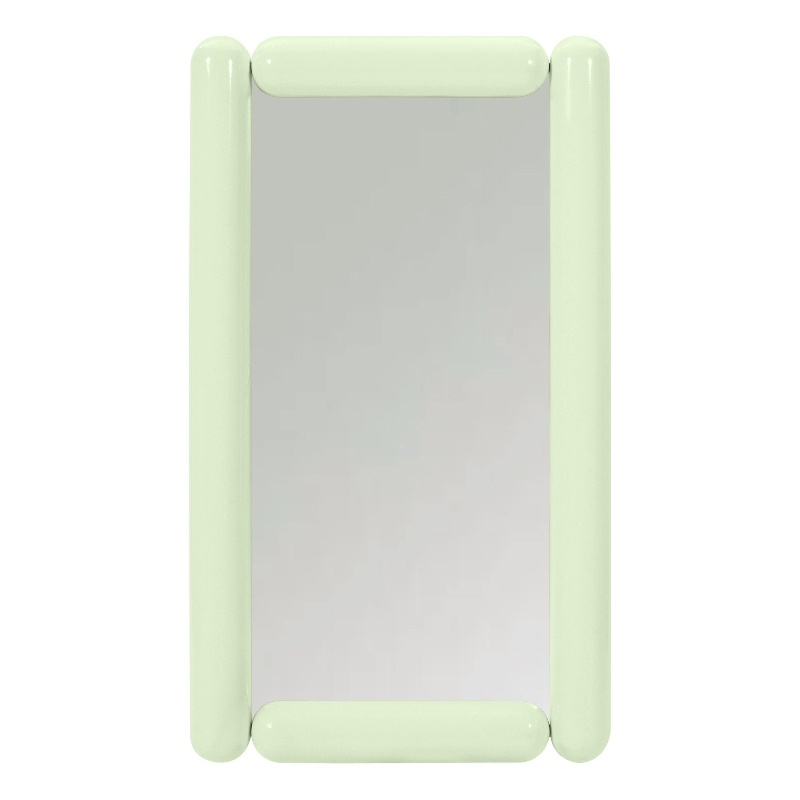 Pemberly Row Contemporary Mint Green Tubular Metal Frame Wall Mirror