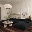 Pemberly Row Contemporary Black Vegan Shearling Modular Armless Chair