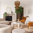 Pemberly Row Handmade Modern Transitional Cream Oak Coffee Table
