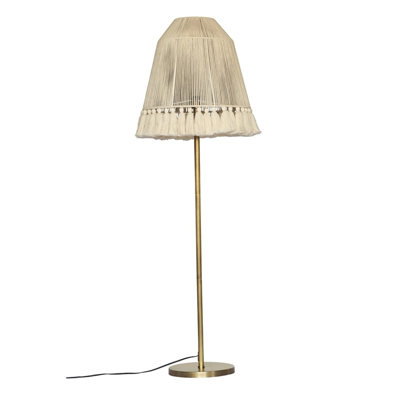 Pemberly Row Handmade Transitional White Finish Medium Floor Lamp