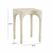 Pemberly Row Handmade Contemporary Skully Cream Textured Side Table
