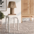 Pemberly Row Handmade Contemporary Skully Cream Textured Side Table