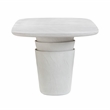 Pemberly Row Light Grey Faux Plaster Indoor/Outdoor Concrete Oval Dining Table