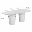 Pemberly Row Light Grey Faux Plaster Indoor/Outdoor Concrete Oval Dining Table