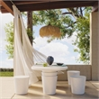 Pemberly Row Light Grey Faux Plaster Indoor/Outdoor Concrete Oval Dining Table
