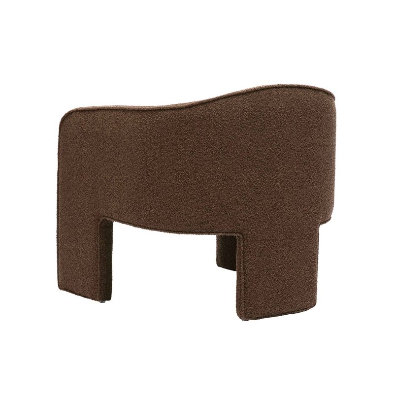 Pemberly Row Transitional Chocolate Brown Boucle Accent Chair
