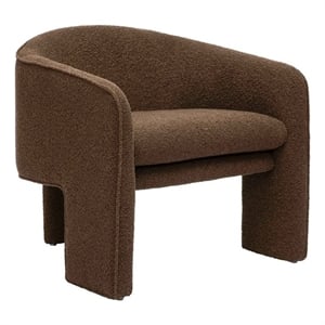 Pemberly Row Transitional Chocolate Brown Boucle Accent Chair