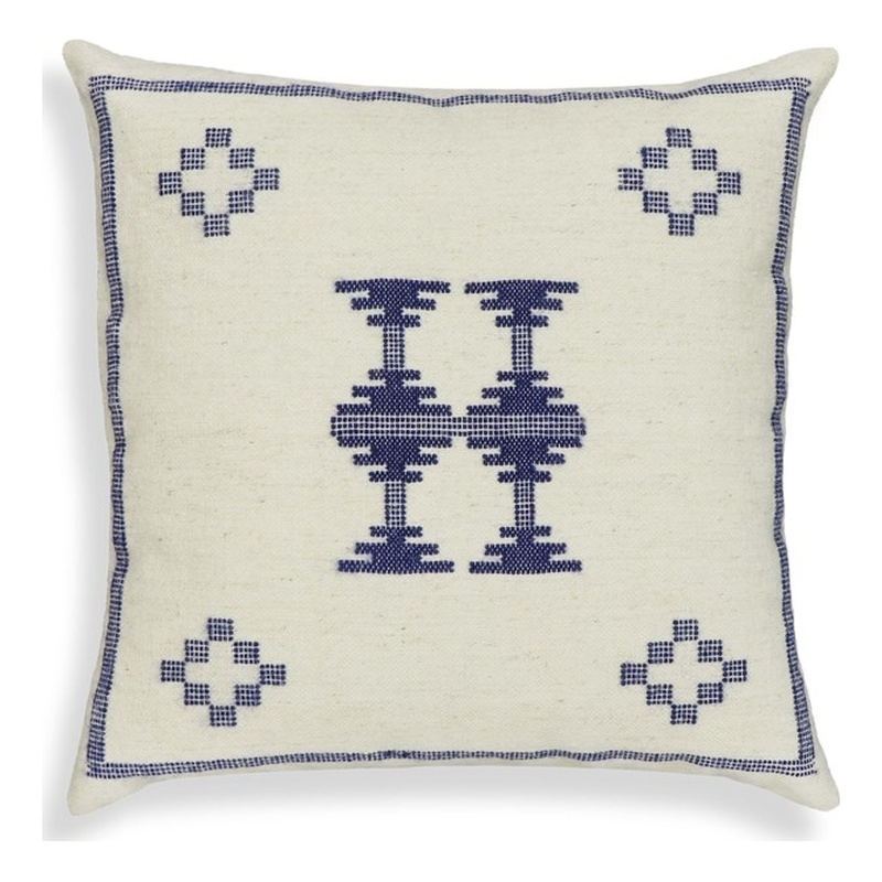 Pemberly Row Contemporary Cream & Indigo Wool 20