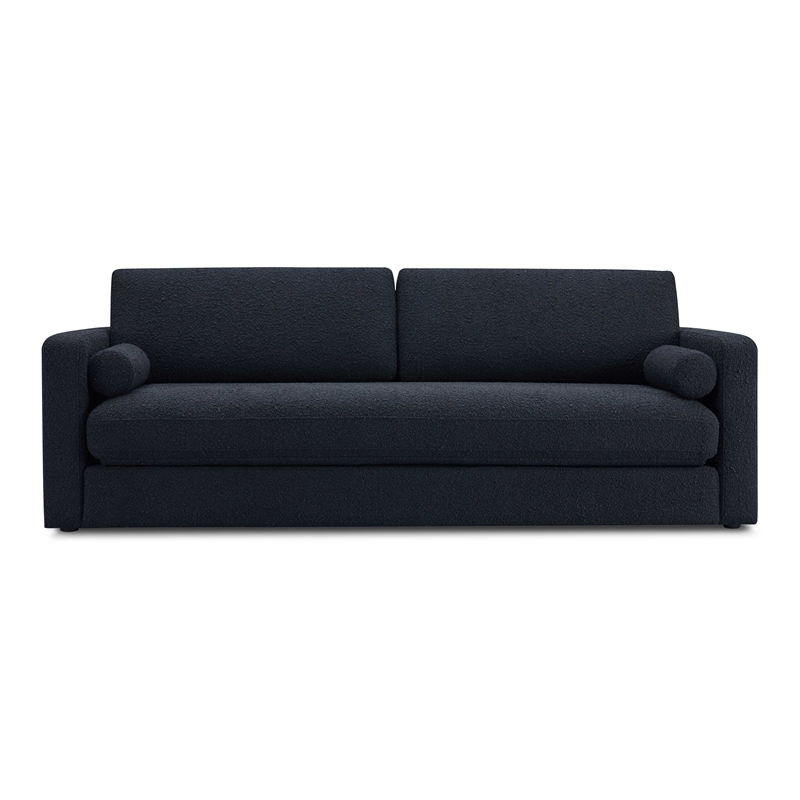 Pemberly Row Modern Transitional Black Finish Boucle Sofa Bed