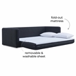Pemberly Row Modern Transitional Black Finish Boucle Sofa Bed