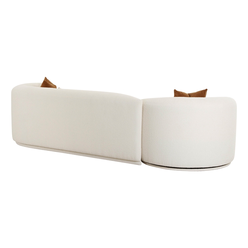 Pemberly Row Cream Boucle 2-Piece Modular Right-Arm Facing Sofa