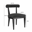 Pemberly Row Transitional Black Boucle Upholstered Dining Chair