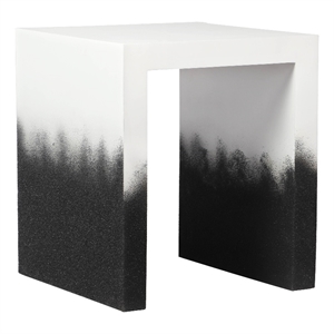 Pemberly Row Transitional 17.5&quot Square Wood End Table in Black and White
