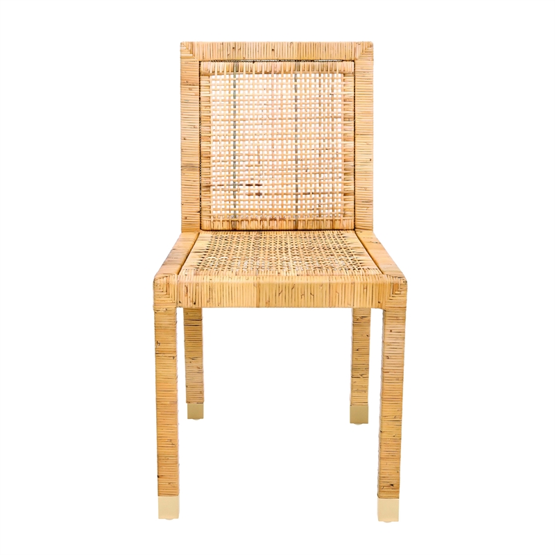 Pemberly Row Handmade Transitional Rattan Veneer Dining Chair