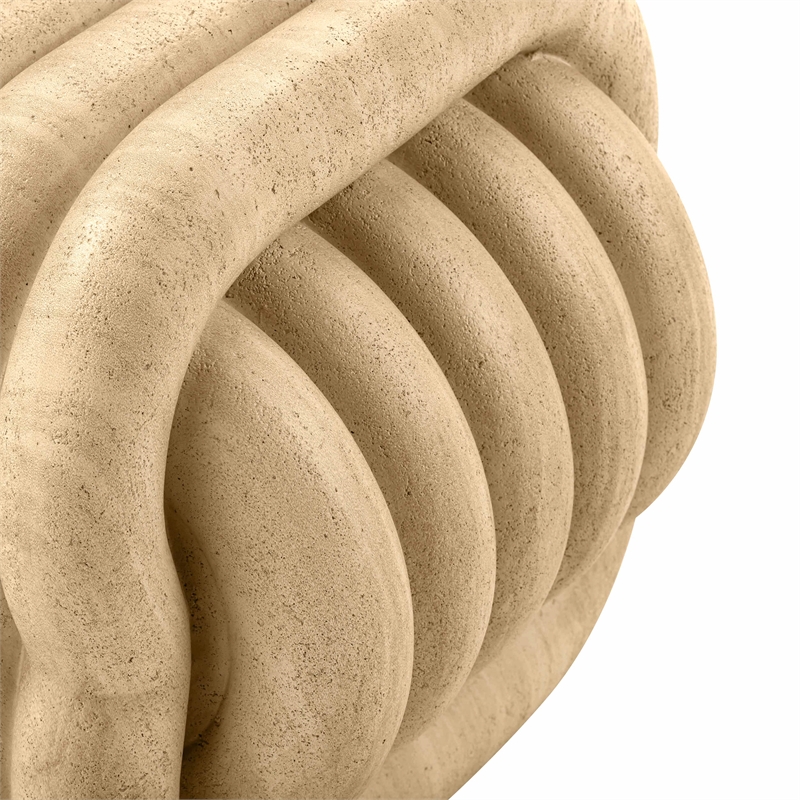 Pemberly Row Love Knot Faux Travertine Indoor / Outdoor Accent Stool