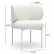 Pemberly Row Contemporary Cream Performance Upcycled Linen Dining Chair