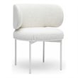 Pemberly Row Contemporary Cream Performance Upcycled Linen Dining Chair