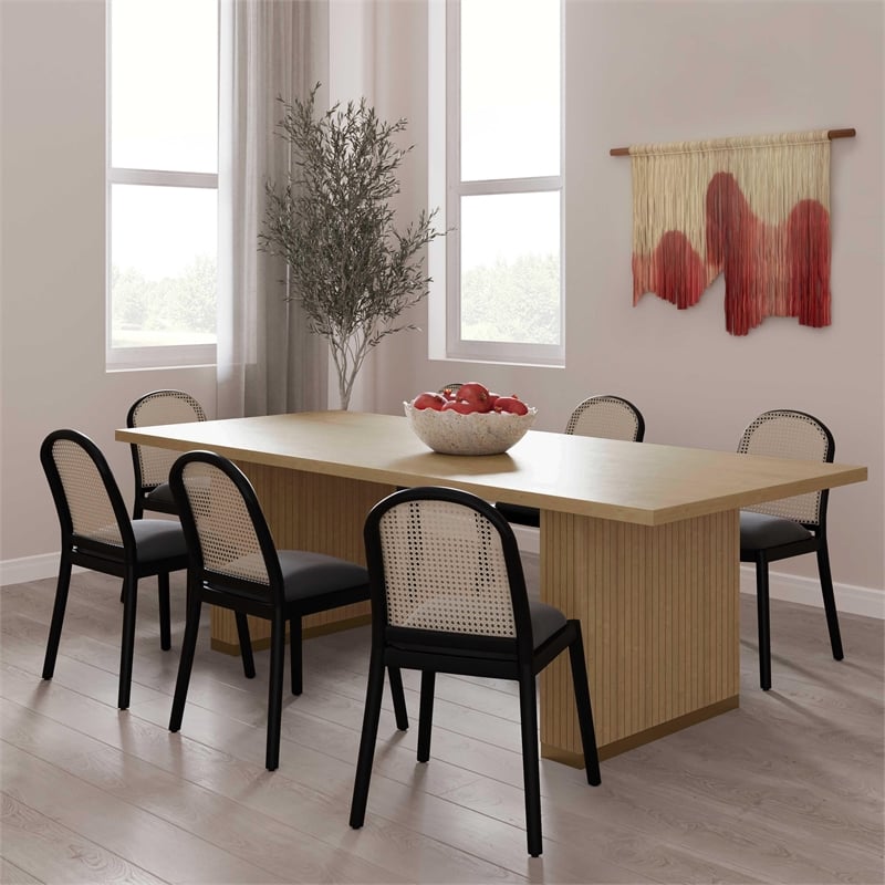 Pemberly Row Natural Oak Wood 79-inch Rectangular Dining Table