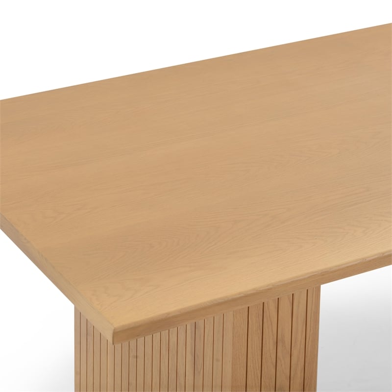 Pemberly Row Natural Oak Wood 79-inch Rectangular Dining Table
