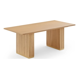 Pemberly Row Natural Oak Wood 79-inch Rectangular Dining Table