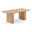 Pemberly Row Natural Oak Wood 79-inch Rectangular Dining Table