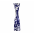 Pemberly Row Contemporary Resin Small Candlestick in Blue/White