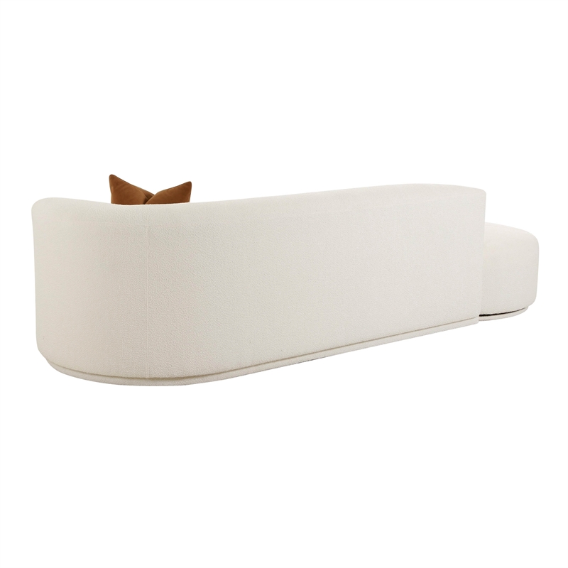 Pemberly Row Cream Boucle 2-Piece Chaise Modular Right-Arm Facing Sofa