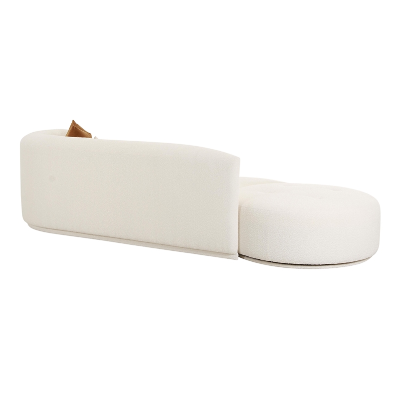 Pemberly Row Cream Boucle 2-Piece Chaise Modular Right-Arm Facing Sofa