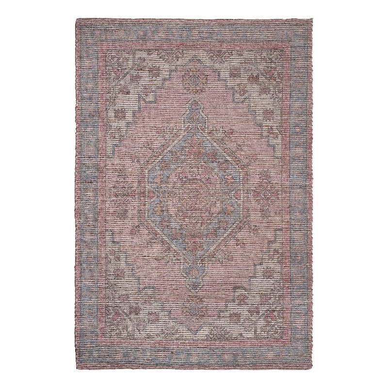Pemberly Row Transitional Blush Tone 5' x 8' Cotton Area Rug