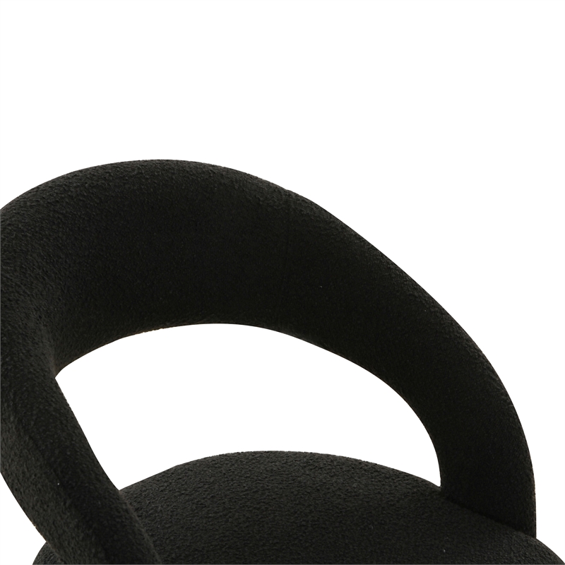 Pemberly Row Handmade Transitional Black Finish Boucle Dining Chair