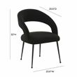 Pemberly Row Handmade Transitional Black Finish Boucle Dining Chair