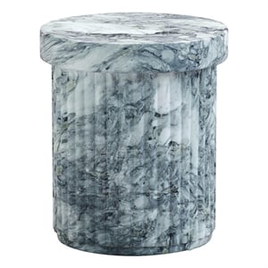Pemberly Row Marble Pattern Concrete Indoor / Outdoor Side Table