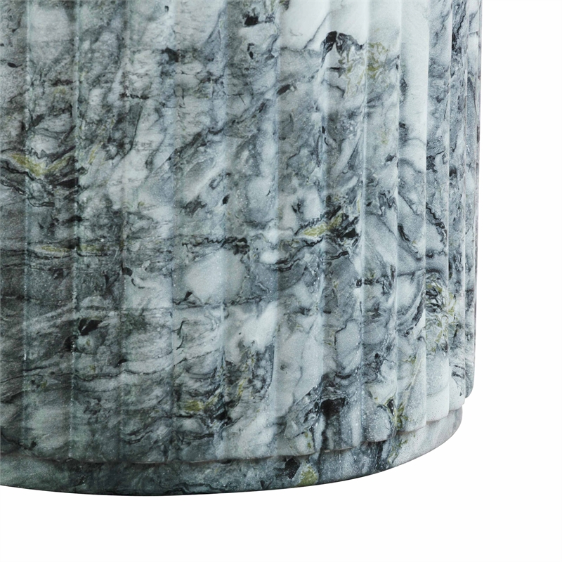 Pemberly Row Marble Pattern Concrete Indoor / Outdoor Side Table
