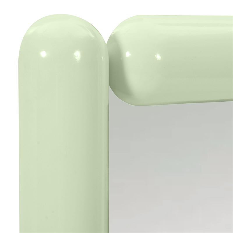 Pemberly Row Contemporary Cream Tubular Metal Frame Wall Mirror