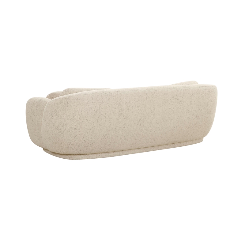 Pemberly Row Handmade Misty Cream Boucle Sofa - 90