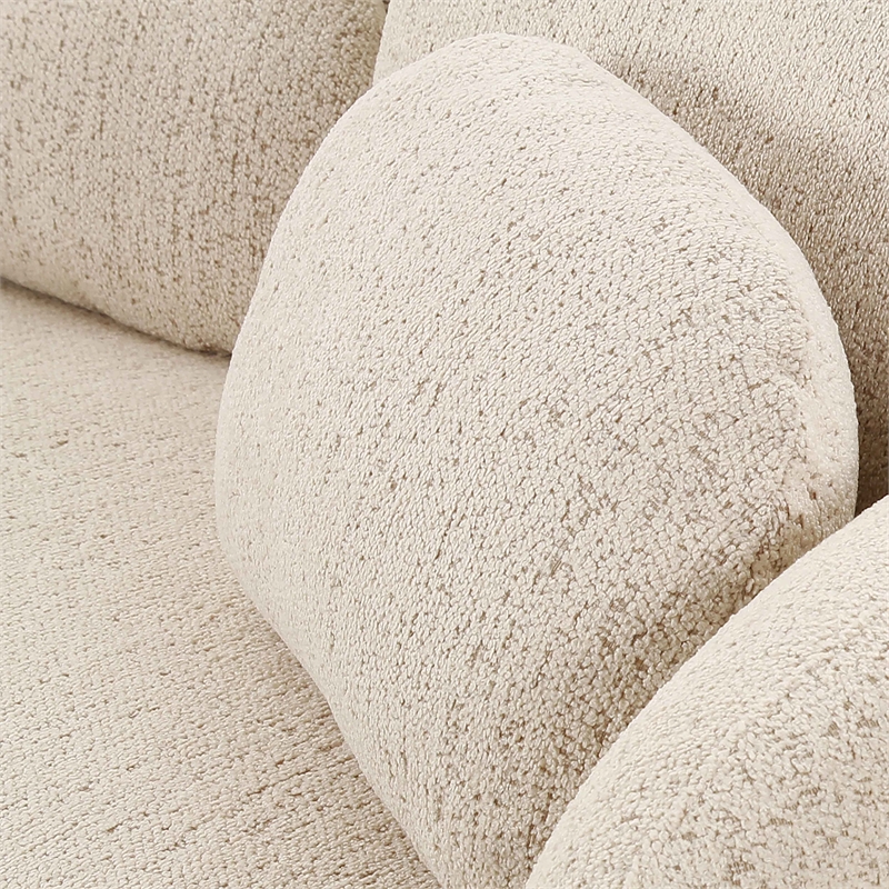 Pemberly Row Handmade Misty Cream Boucle Sofa - 90