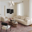 Pemberly Row Handmade Misty Cream Boucle Sofa - 90