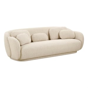 Pemberly Row Handmade Misty Cream Boucle Sofa - 90&quotW x 38.5&quotD x 29.5&quotH