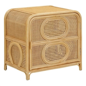 Pemberly Row Modern / Contemporary Natural Rattan Nightstand