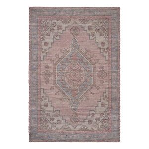Pemberly Row Transitional Blush Tone 8' x 10' Cotton Area Rug