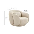 Pemberly Row Handmade Transitional Misty Cream Boucle Accent Chair