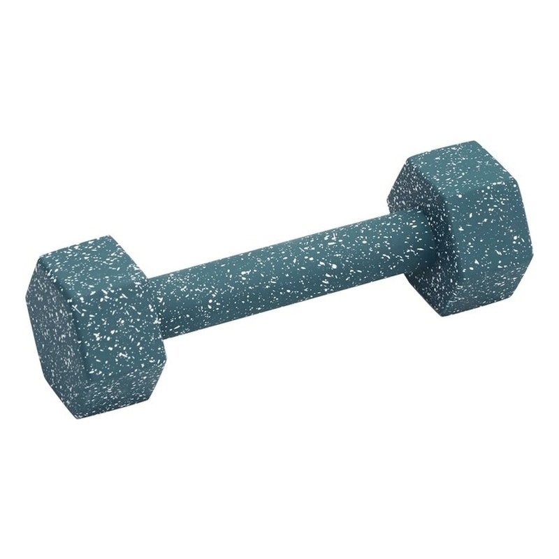 Pemberly Row Modern Transitional Speckled Blue Decorative Dumbbell