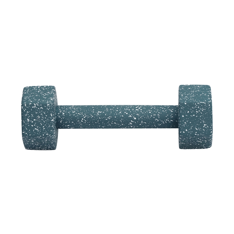 Pemberly Row Modern Transitional Speckled Blue Decorative Dumbbell
