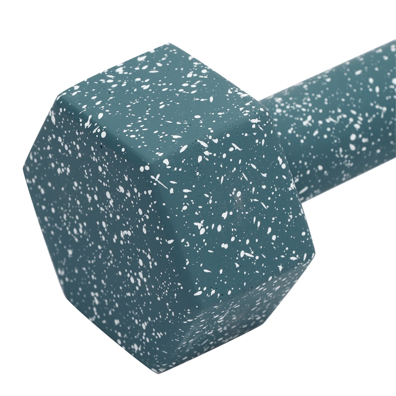 Pemberly Row Modern Transitional Speckled Blue Decorative Dumbbell