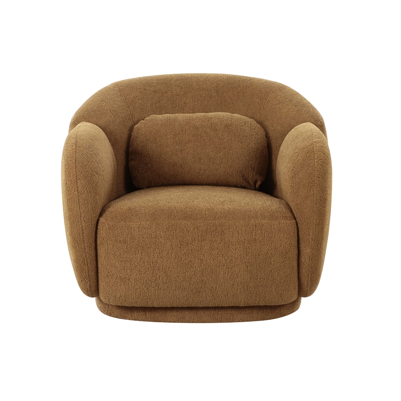 Pemberly Row Handmade Transitional Misty Brown Boucle Accent Chair