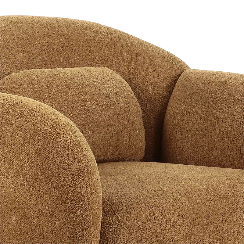 Pemberly Row Handmade Transitional Misty Brown Boucle Accent Chair