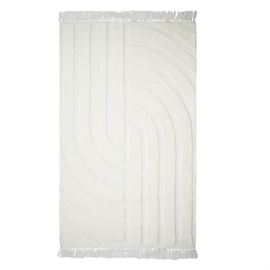 Pemberly Row Modern Transitional White Finish 8' x 10' Area Rug