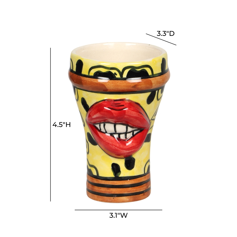 Pemberly Row Transitional 'Flirty' Ceramic Glasses - Set of 4